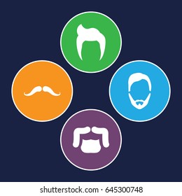 Shave icons set. set of 4 shave filled icons such as man hairstyle
