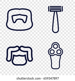 Shave icons set. set of 4 shave outline icons such as razor, electric razor