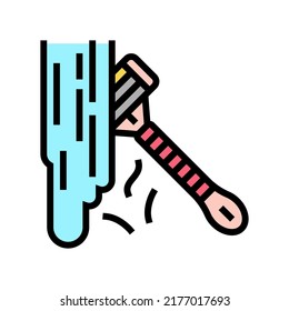 afeitarse con un vector de icono de color de la navaja. afeitarse con el signo de afeitar. ilustración de símbolo aislado