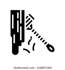 shave with razor glyph icon vector. shave with razor sign. isolated symbol illustration