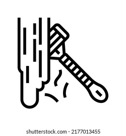 shave with razor line icon vector. shave with razor sign. isolated contour symbol black illustration