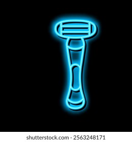 shave razor neon light sign vector. shave razor illustration