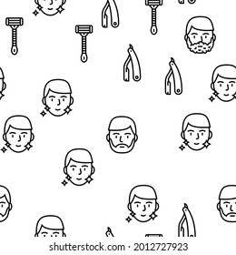 Ilustración De Línea Delgada Del Patrón Del Vector De Accesorios De Tratamiento De Palidez
