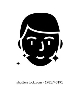 shaved face man glyph icon vector. shaved face man sign. isolated contour symbol black illustration