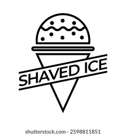 Shaved ice cream logo illustration template black and white