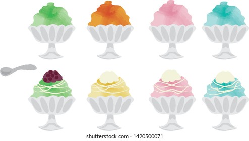 shaved ice dessert Variation japanses
