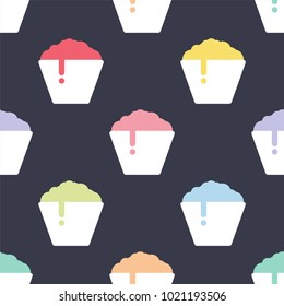 Shaved ice. Flat style. Seamless vector pattern