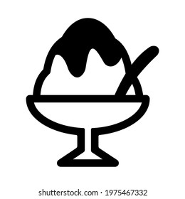 Shaved ice icon isolated vector illustration. High quality black style vector icon