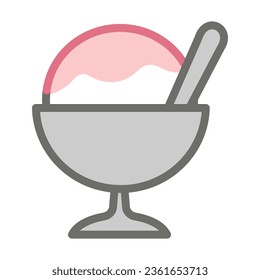 Shaved ice icon isolated vector design on white background. Shaved ice icon symbol