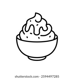 shaved ice icon vector, line style icon