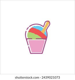 Shaved ice logo vector illustration, off side color vector, suitable for wall decoration, background etc