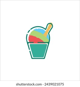 Shaved ice logo vector illustration, off side color vector, suitable for wall decoration, background etc