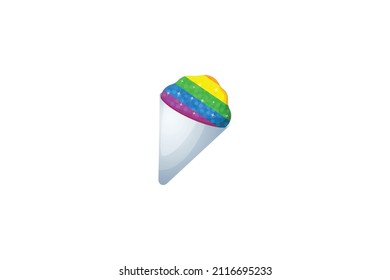 Shaved Ice Rainbow color concept