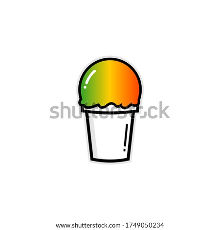 shaved ice stock vector logo image