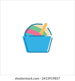 Shaved ice, summer, rainbow, vector illustration