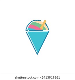 Shaved ice, summer, rainbow, vector illustration