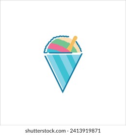 Shaved ice, summer, rainbow, vector illustration