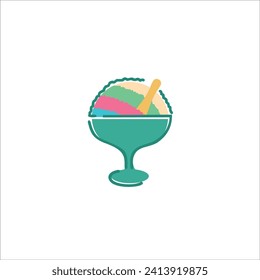 Shaved ice, summer, rainbow, vector illustration