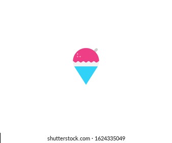 Shaved ice vector flat icon. Isolated snow cone emoji illustration 