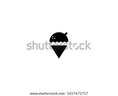 Shaved ice vector flat icon. Isolated snow cone emoji illustration 