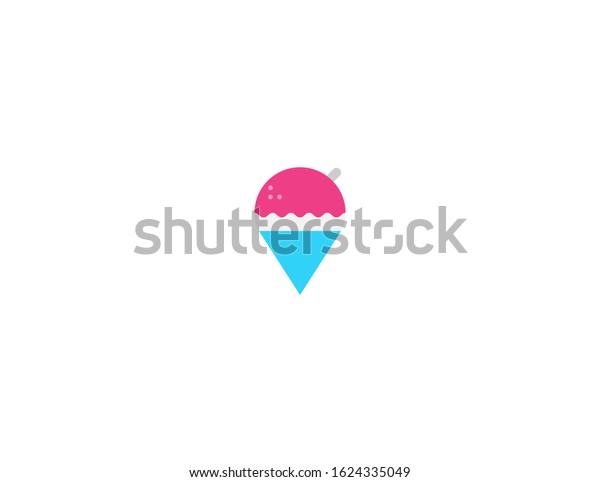 Shaved ice vector flat icon. Isolated snow cone emoji\
illustration 