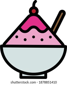 Icono del vector de hielo girado en estilo de línea rellena