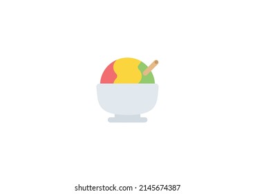 Shaved Ice Vector Isolated Emoticon. Shaved Ice Icon