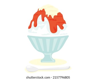 Shaved Eis.Illustration of summer.Vector Illustration.