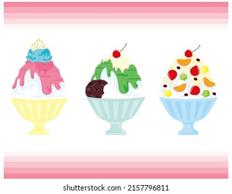 Shaved ice.Illustration of summer.Vector illustration.