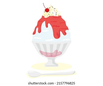 Hielo sembrado.Ilustración del verano.Ilustración vectorial.