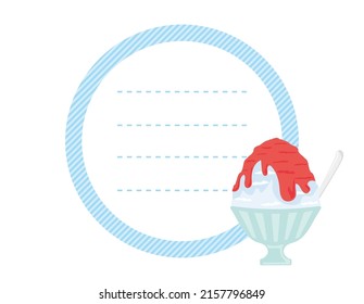 Shaved ice.Illustration of summer.Vector illustration.