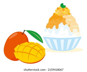 Shaved ice.　Illustration of summer.　Vector illustration.