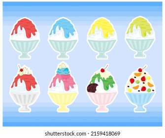 Shaved ice.　Illustration of summer.　Vector illustration.