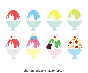 Shaved ice.　Illustration of summer.　Vector illustration.