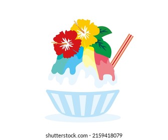 Shaved ice.　Illustration of summer.　Vector illustration.