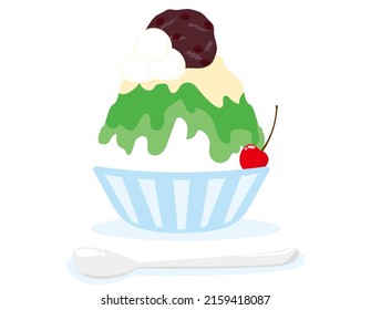 Shaved ice.　Illustration of summer.　Vector illustration.
