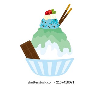 Shaved ice.　Illustration of summer.　Vector illustration.