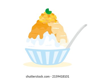 Shaved ice.　Illustration of summer.　Vector illustration.