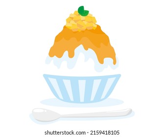 Shaved ice.　Illustration of summer.　Vector illustration.