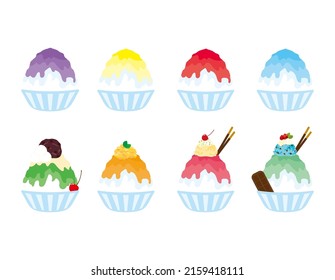 Shaved ice.　Illustration of summer.　Vector illustration.