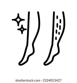 Shaved lady legs outline icon. Cosmetology, epilation, care and beauty line sign. Isolated simple symbol illustration