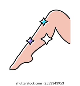 shaved leg lady color icon vector. shaved leg lady sign. isolated symbol illustration