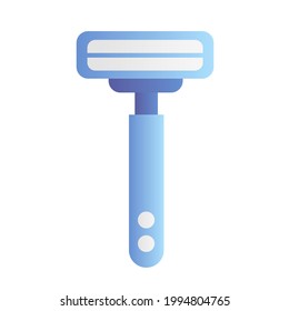 Shaver, Beard and mustache shaver, in gradient blue color.  for male grooming equipment.  flat minimalist design vector eps 10