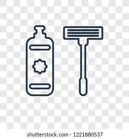 Shaver cleanin concept vector linear icon isolated on transparent background, Shaver cleanin concept transparency concept in outline style