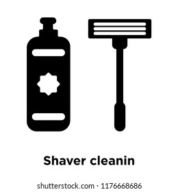 Shaver cleanin icon vector isolated on white background, logo concept of Shaver cleanin sign on transparent background, filled black symbol