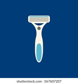 Shaver flat icon on blue background. Vector illustration.