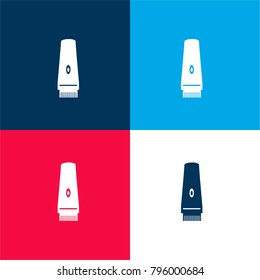 Shaver four color material and minimal icon logo set in red and blue