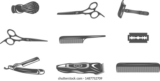 shaver icon collection. vector illustration