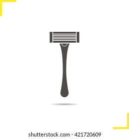 Shaver-Symbol. Schattensilhouettensymbol fallen lassen. Rasierapparat. Vektorillustration einzeln