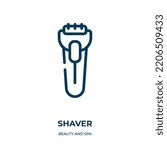 Shaver icon. Linear vector illustration from beauty and spa collection. Outline shaver icon vector. Thin line symbol for use on web and mobile apps, logo, print media.